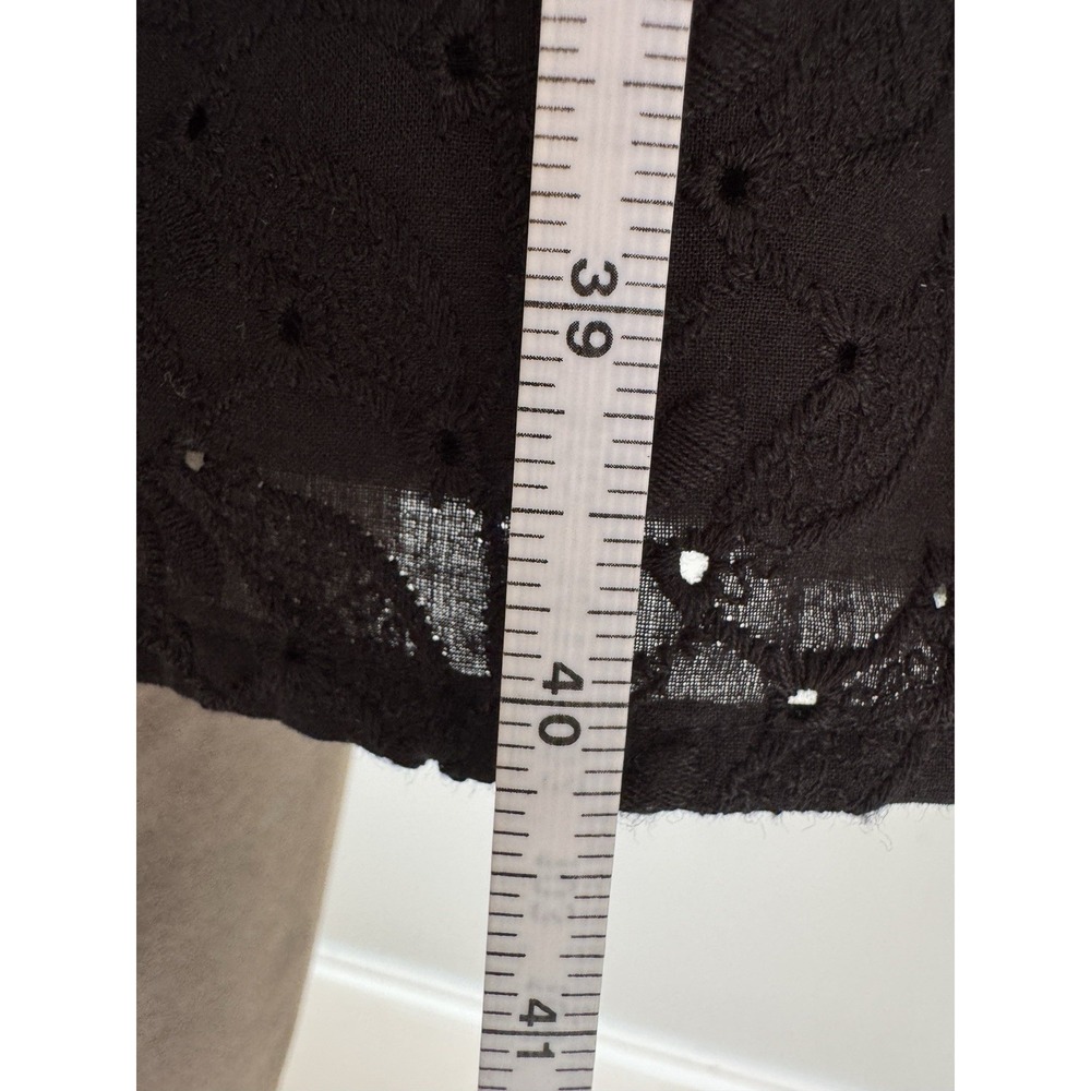 Black Eyelet Pattern Faux Wrap Dress Cap Sleeve Ann Taylor Size 6 - Picture 8 of 11